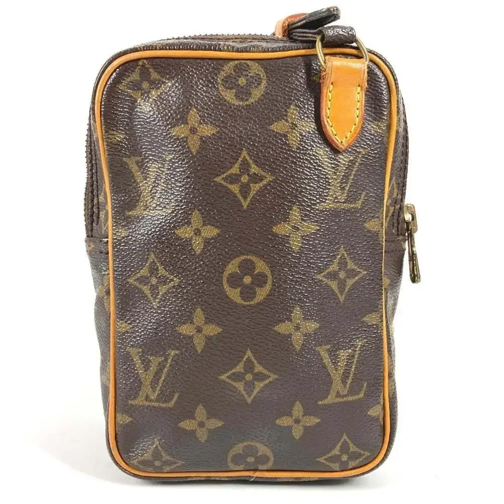 LOUIS VUITTON Authentic Brown Monogram Canvas Pochette Shoulder Bag